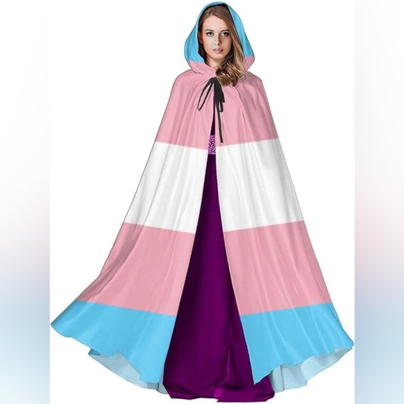 Halloween Transgender Pride Hooded Cape / Cloak - Picture 1 of 6